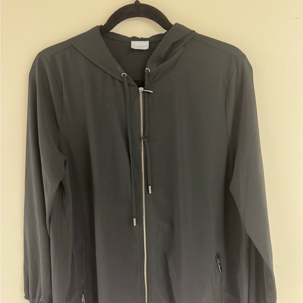 🧥 Chico’s Zenergy Hooded Jacket – Size 2 (US 12/14) – Like New
